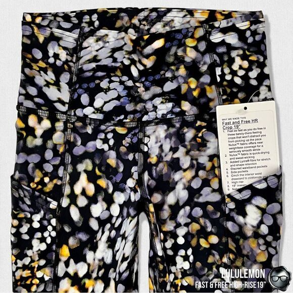 LULULEMON FAST & FREE HIGH-RISE 19” IN METROPOLIS GLOW WOMEN’S SIZE 2 LEGGINGS - Picture 10 of 16